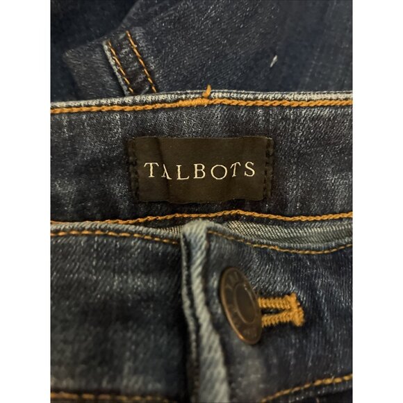 Talbots Womens 16P Straight Leg Jeans Blue Denim Stretch Petite High Rise - Picture 5 of 6